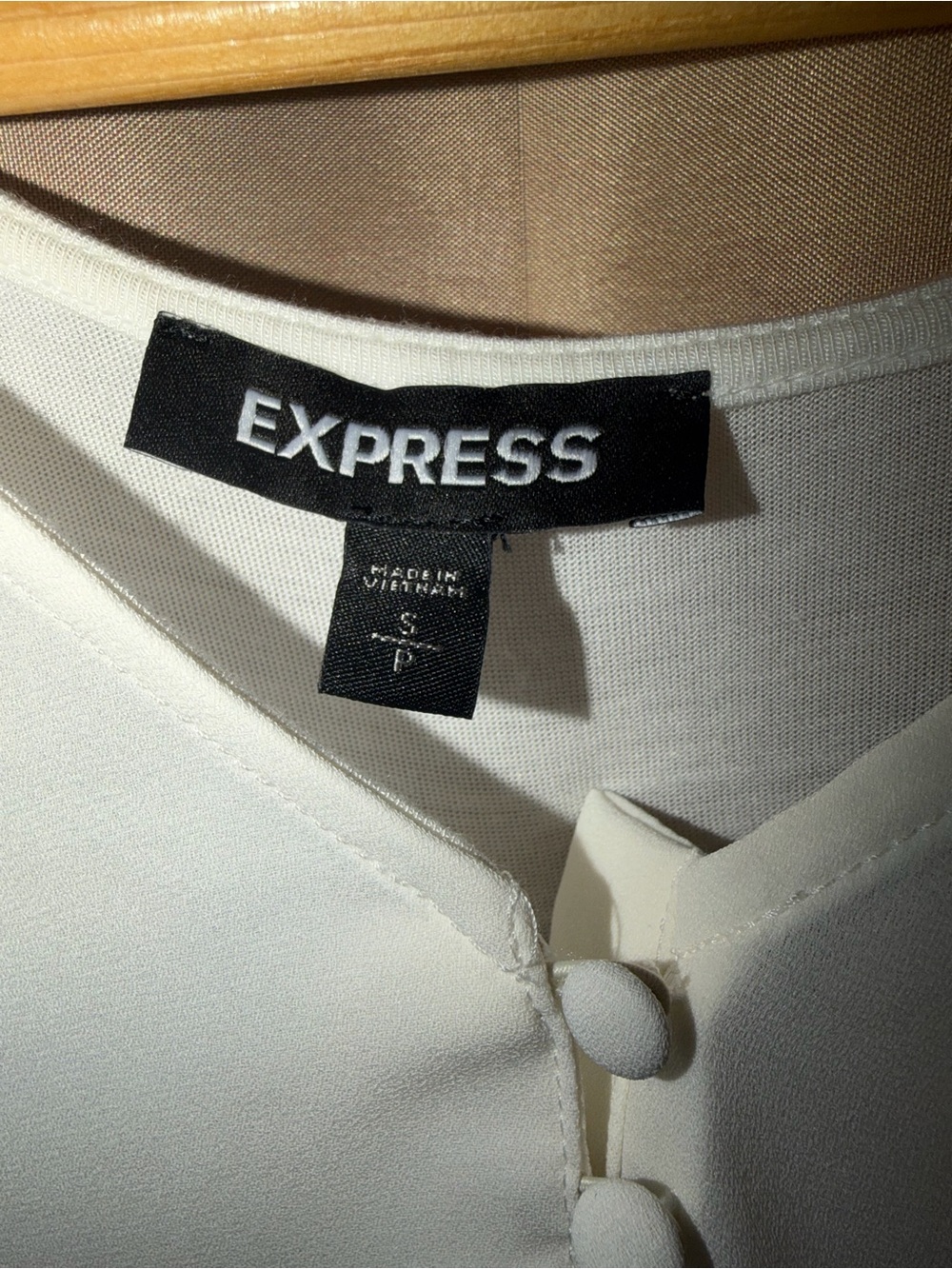 Express Ivory Button-Front Blouse